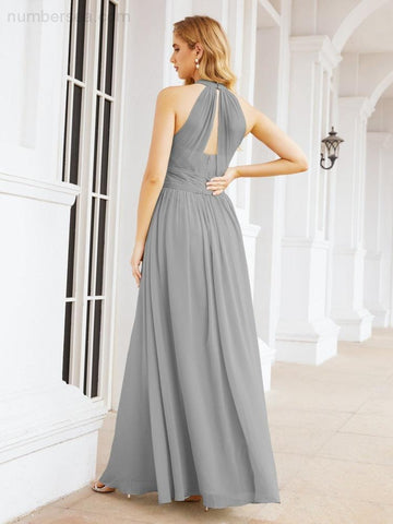 Baoleely Halter Sleeveless Bridesmaid Dresses Long for Party Wedding Evening 28054