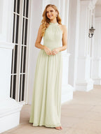 Baoleely Halter Sleeveless Bridesmaid Dresses Long for Party Wedding Evening 28054
