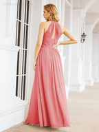Baoleely Halter Sleeveless Bridesmaid Dresses Long for Party Wedding Evening 28054
