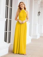 Baoleely Halter Sleeveless Bridesmaid Dresses Long for Party Wedding Evening 28054