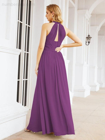Baoleely Halter Sleeveless Bridesmaid Dresses Long for Party Wedding Evening 28054