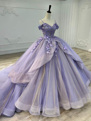 Magnifique robe violette pour Sweet 16, robe de bal violette Y1925