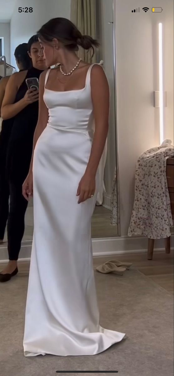 Robe de mariée élégante en satin blanc, robe de mariée blanche Y4154