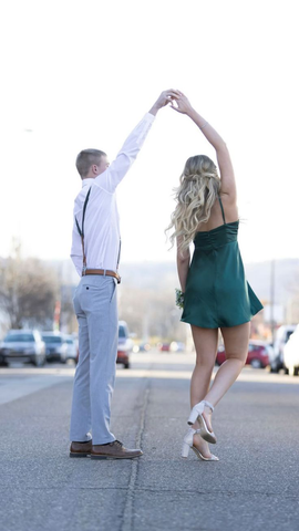 Robe verte à fines bretelles pour le bal de promo, robe verte pour une fête d'anniversaire Y5476