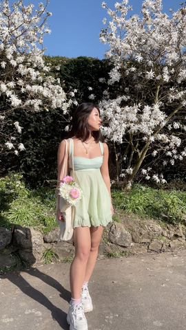 Green A-line Mini Homecoming Dress Backless Party Dress Y2510