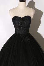 Robe de bal longue en dentelle noire, coupe trapèze, Y1295