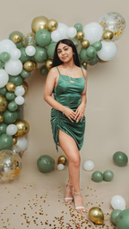 Robe de bal de promo verte à fines bretelles - Robe pour une fête d'anniversaire de 18 ans Y2626