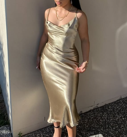 Robe de soirée rétro sexy en satin à bretelles pour femme, dos nu, moulante à fines bretelles Y4133