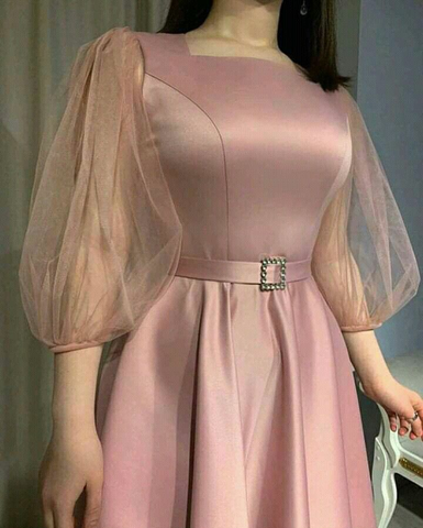 Vestido de cóctel de corte A con manga 3/4, estilo vintage, ideal para fiestas y eventos formales (Y5690)