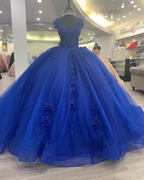Vestido de quinceañera azul real princesa, vestido de baile, vestido de 16 años Y4440