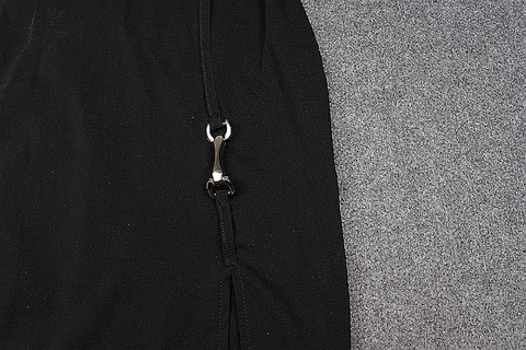 Robe de bal noire dos nu fendue pour femme, robe de soirée sexy sans manches noire Y1161