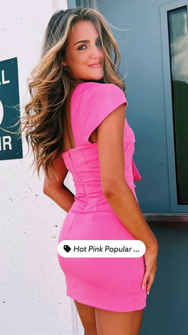 Hot Pink One Shoulder Homecoming Dress Bridesmaid Dresses Y2678
