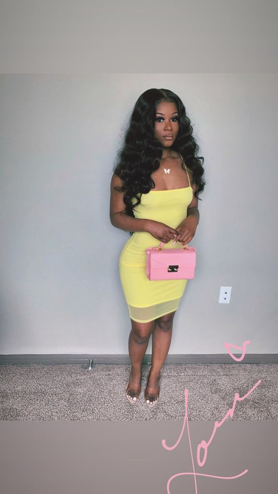 Robe jaune clair à fines bretelles sexy, robe de bal jaune clair Y2196