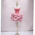 Robe de bal rose, jolie robe de bal s48