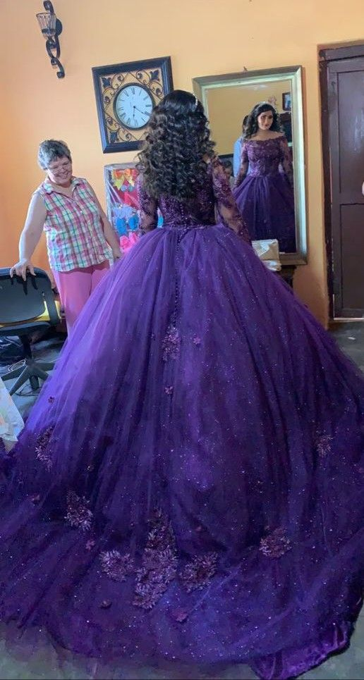 Vestido de quinceañera de manga larga con apliques de flores, vestido de gala para ocasiones especiales, vestido de dulce 16 Y4309