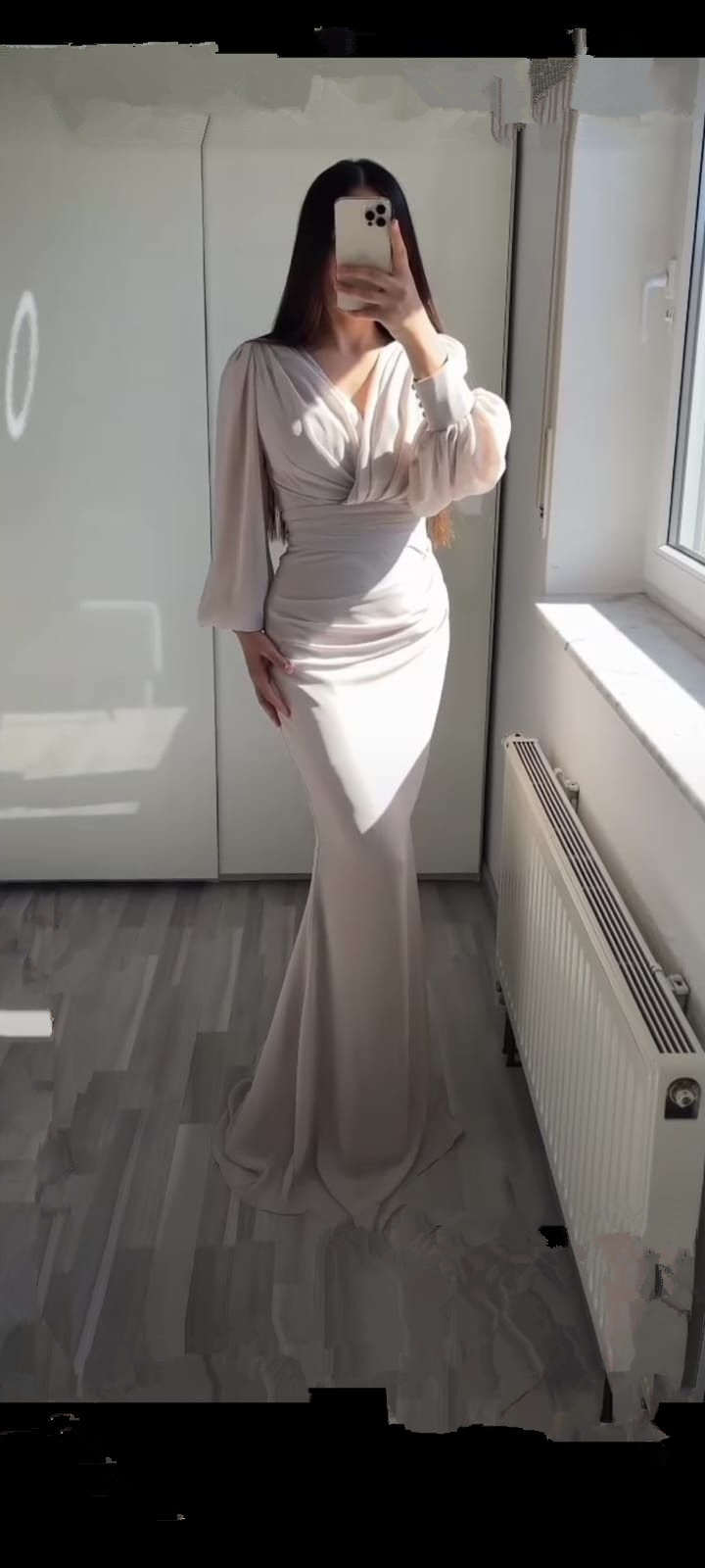Robe de bal sirène vintage, robe de soirée modeste Y4559