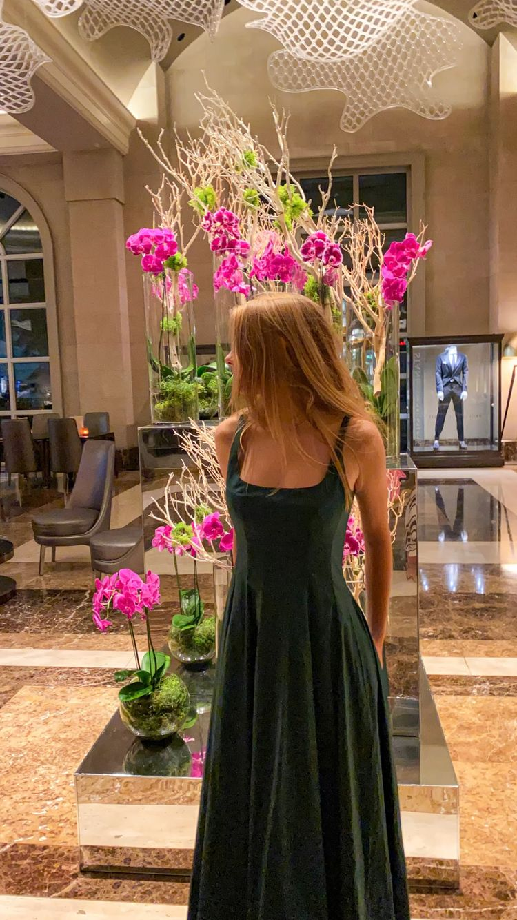 Vestido de noche verde de corte evasé con escote cuadrado, estilo modesto, modelo Y692