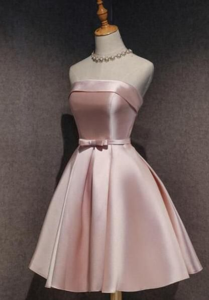 Robe de bal courte rose à épaules dénudées Y6712