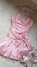 Precioso vestido rosa para fiesta de bienvenida, vestido rosa para fiesta Y2352
