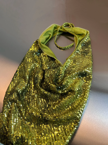 Gorgeous Green Halter Sequins Backless Prom Dress Long Mermaid Evening Dress Y8647