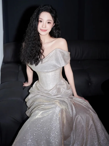 Shiny Off The Shoulder Mermaid Prom Dress Long Evening Dress Y8185