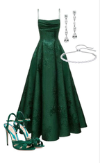 Vestido de fiesta verde esmeralda corte A con tirantes finos, elegante vestido de noche Y1799