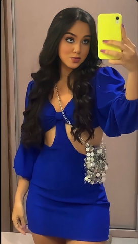 Royal Blue Waist Cut Out Homecoming Dress Women's Party Dress Y2452