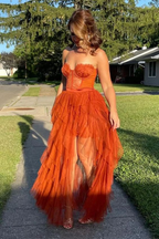 Vestidos de fiesta de encaje y tul con escote corazón y corte en A, vestidos de noche formales Y4268