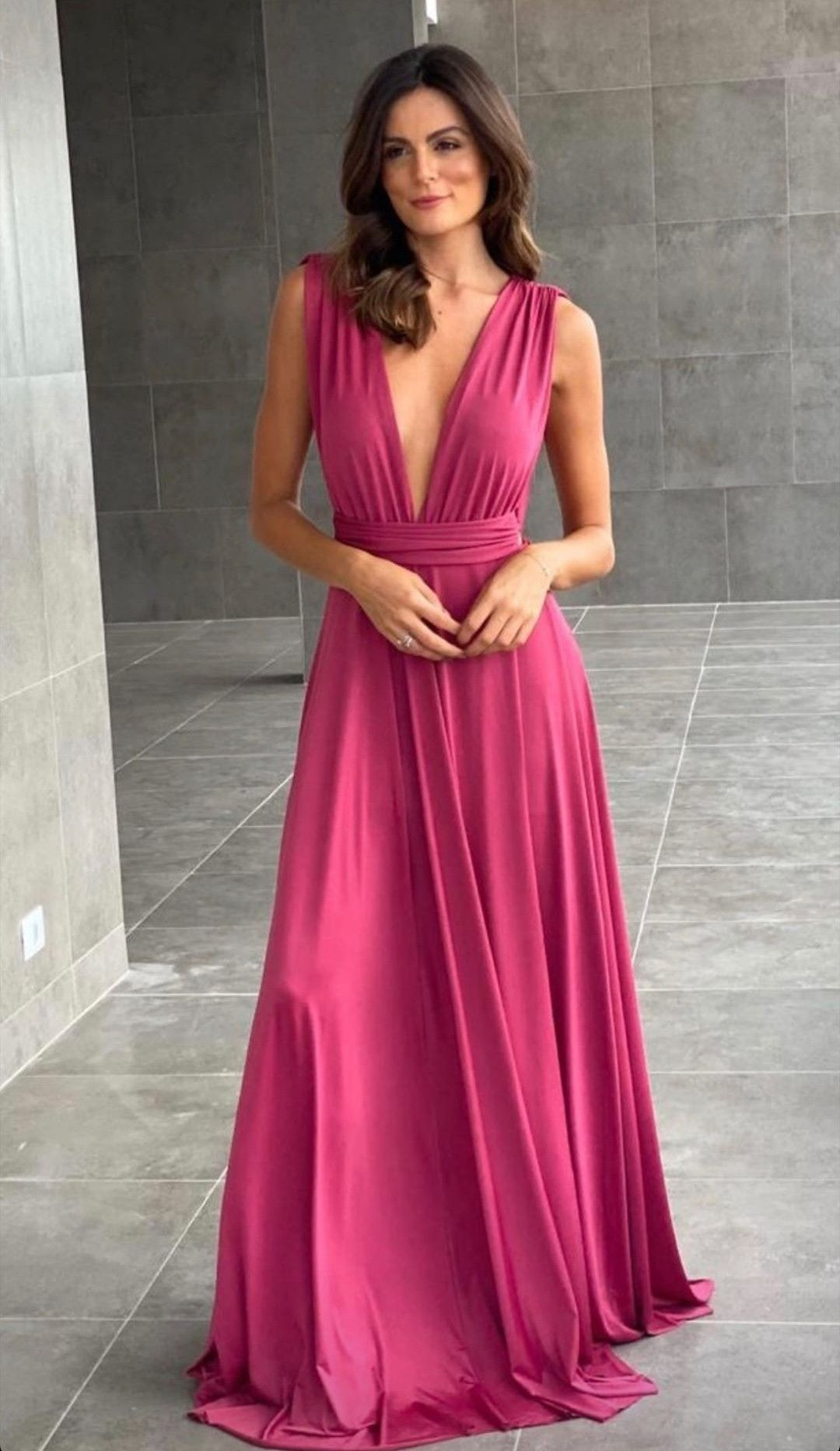 Robe de soirée sexy trapèze à décolleté plongeant, robe de demoiselle d'honneur Y5001