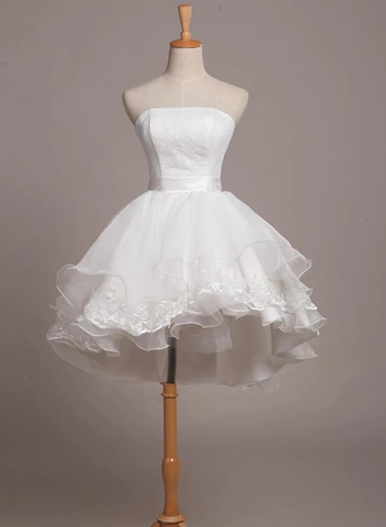 Ravissante robe courte de remise de diplôme en dentelle blanche et organza, robe de bal de fin d'année, robe courte de cérémonie pour adolescentes Y2088