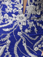 Sexy Deep V-Neck Sheer Embroidery Mermaid Prom Dress