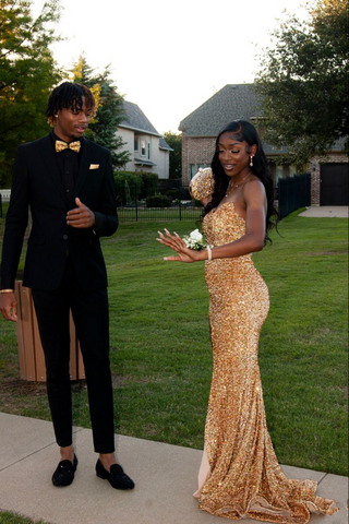 Robe de bal sirène à sequins en forme de cœur, robe de soirée brillante Y4195