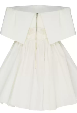 White Off the Shoulder Mini Homecoming Dresses A-line Dresses S4014