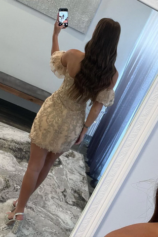 Robe fourreau bustier en dentelle avec appliques Y2998