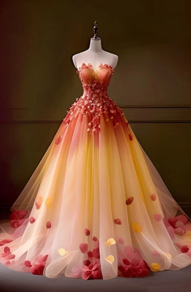 Vestido de fiesta de corte A sin tirantes con bonitos apliques de tul Y8360