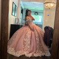 Vestido de quinceañera con hombros descubiertos, vestido de baile para niña de 16 años, apliques, vestido de princesa para fiesta de graduación Y5470