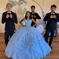 Robe de bal de luxe bleu ciel clair pour quinceañera, épaules dénudées, en tulle à fleurs 3D, modèle Y6958