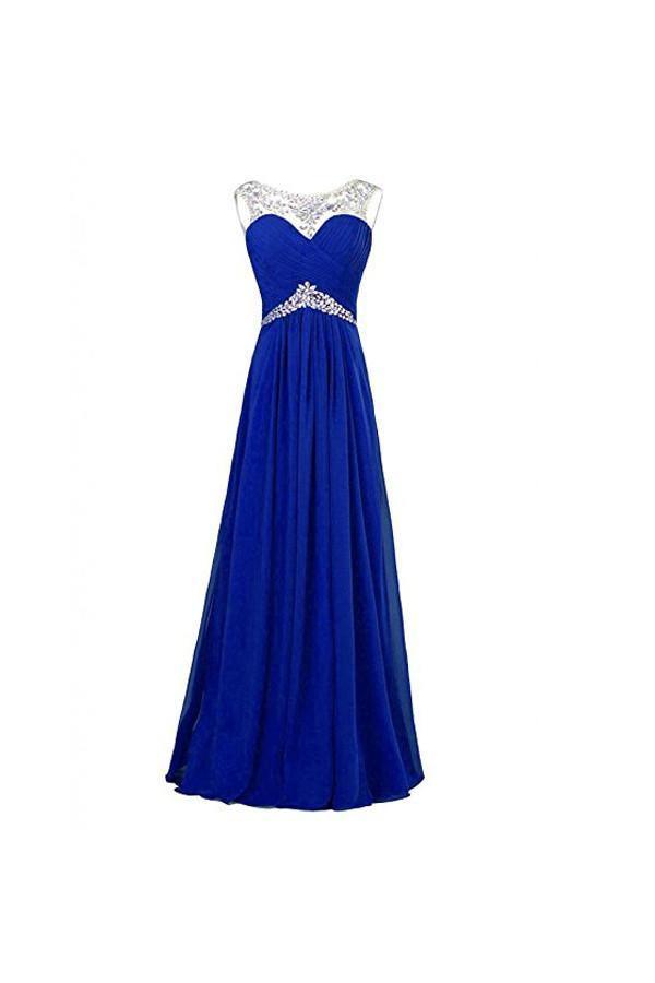 Vestido de fiesta de noche, baile de graduación o dama de honor, corte en A, de gasa, PG256
