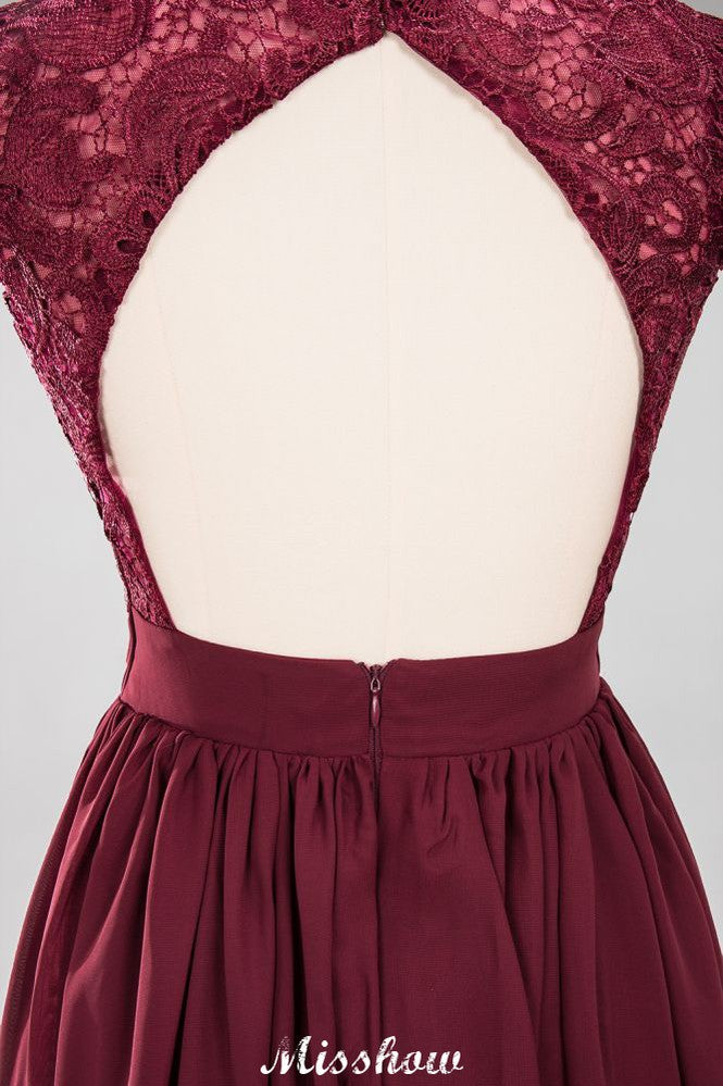 Robe de demoiselle d'honneur trapèze en mousseline de soie et dentelle, col en V, sans manches, longueur au sol, avec volants