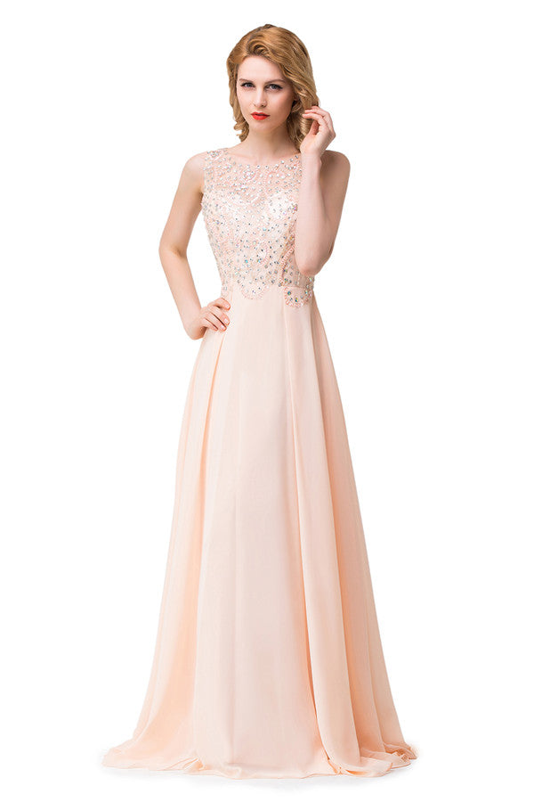 Vestidos de fiesta de corte A, de gasa, con lentejuelas y largo hasta el suelo.