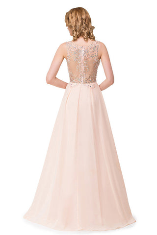 Vestidos de fiesta de corte A, de gasa, con lentejuelas y largo hasta el suelo.