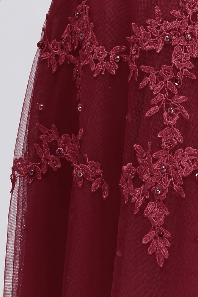 Vestidos de noche de talla grande, corte en A, sin mangas, con apliques de tul y cristales, hasta el suelo y corte redondo.