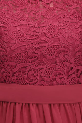 Vestidos de noche largos de talla grande, sin mangas, de encaje y gasa, corte en A, con fajín.