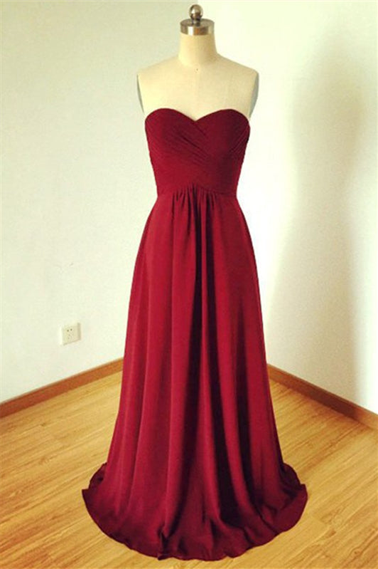 Vestidos de dama de honor elegantes de corte A, sin mangas, con escote corazón y largo hasta el suelo, de gasa.