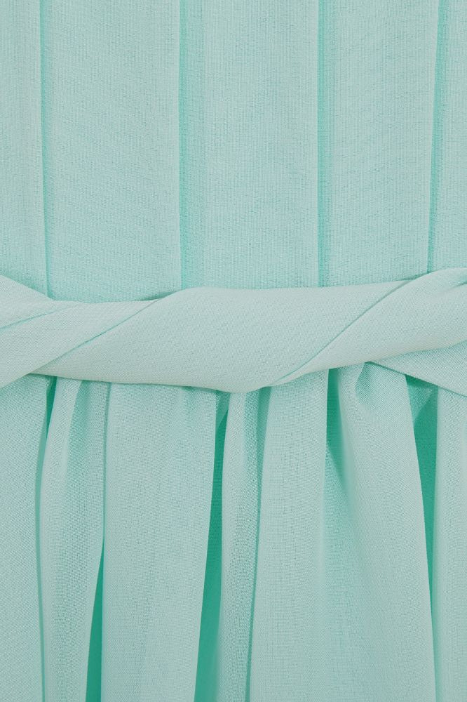 Vestidos de dama de honor de gasa de corte A, largos hasta el suelo y con un solo hombro