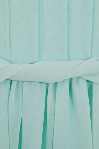 Vestidos de dama de honor de gasa de corte A, largos hasta el suelo y con un solo hombro