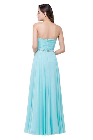 A-line Floor-length Ruffle Chiffon Sweetheart Bridesmaid Dresses