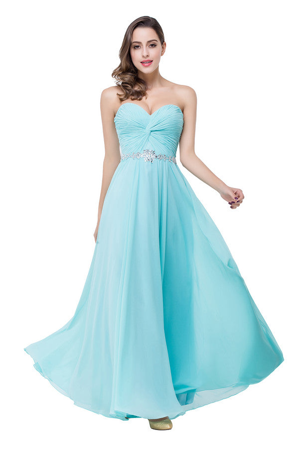 Vestidos de dama de honor de corte A, largos hasta el suelo, de gasa con volantes y escote corazón