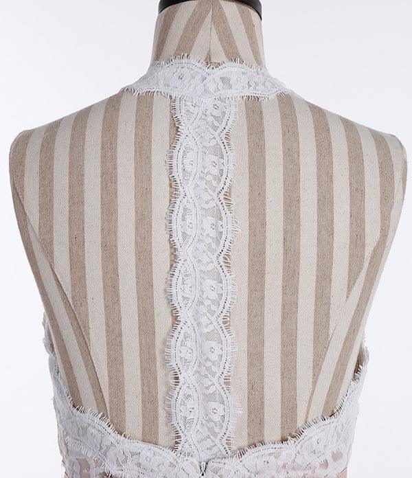 Robe de mariée longue de plage en mousseline de soie, sans manches, coupe trapèze, dos nu et dentelle WD304