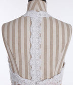 Robe de mariée longue de plage en mousseline de soie, sans manches, coupe trapèze, dos nu et dentelle WD304